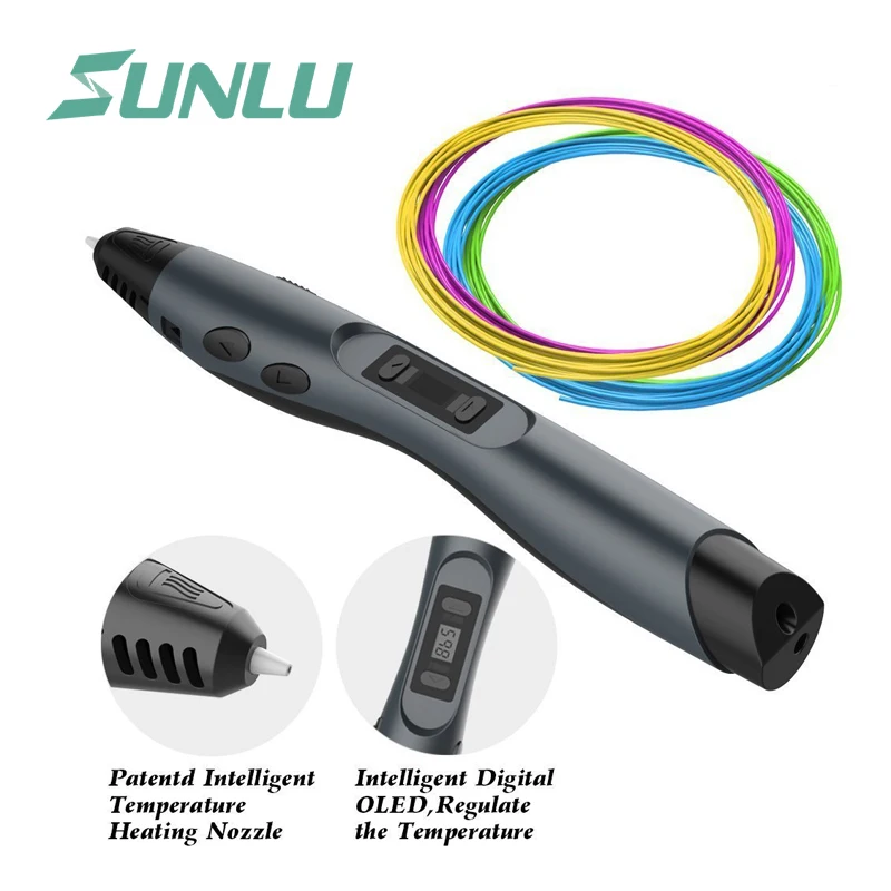 SUNLU 3D Ручка, интеллектуальная ручка для рисования, лучший подарок для детей, 4 цвета, цифровые 3D ручки для рисования, SL-300A, подарок на день рождения