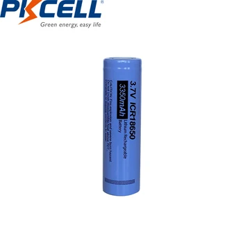 

PKCELL 1PC 18650 Lithium battery ICR18650 3.7v li-ion rechargeable battery 3350mah flat top For Flashlight batteries DIY