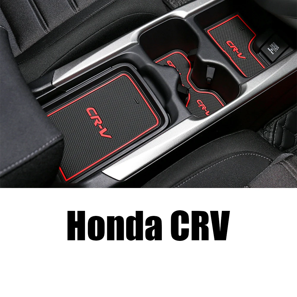 Противоскользящие ворота Слот коврик чашки резиновые колодки коврик для Honda CRV CR-V- аксессуары наклейки с логотипом светящиеся белый/черный красный