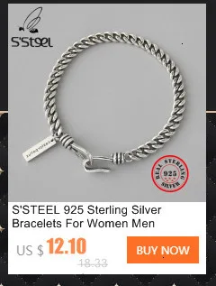 S'STEEL женские браслеты из стерлингового серебра 925 пробы, Браслеты Mujer Moda, браслет Argent Massif Srebrne Bransoletki Damskie 925