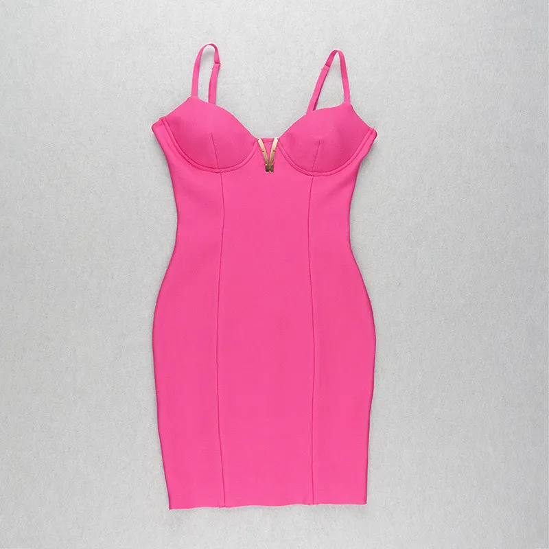 2019 New Bandage Dress Women Party Night Club V Neck Spaghetti Strap Bodycon Sexy Ladies Dresses Autumn Clothes Elegant Vestidos
