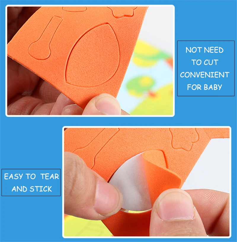 BalleenShiny 10 шт./компл. Детские DIY 3D игра-головоломка наклейка s детские развивающие игрушки наклейка в форме животных обучающая детская игрушка для подарка