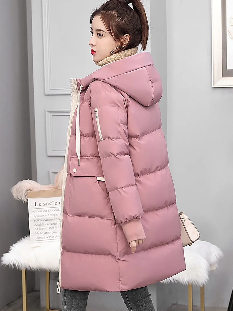 Осенние и зимние новые женские Горячая Распродажа в Корейском стиле Повседневная свободная Супер огонь плотный длинный пуховик прилив