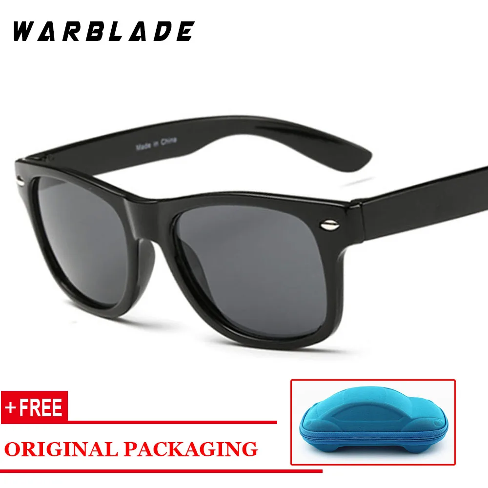 black grey bluecase WarBLade модные детские солнцезащитные очки с защитой от УФ-лучей, Детские крутые солнцезащитные очки, защитные очки для путешествий, для мальчиков, UV400, oculos de sol - Цвет линз: black grey bluecase