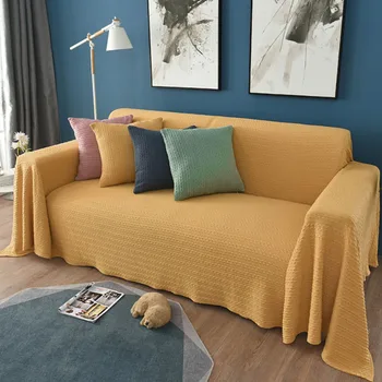 

New Knitting Sofa Slipcover With Skirt European Style Armchair Cover Protector Living Room Sofa Covers Elastic Couch
