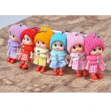 Porte clés poupées en peluche pour enfants, 6 pièces, jouets en peluche doux, Mini animaux en peluche, cadeau pour bébés filles