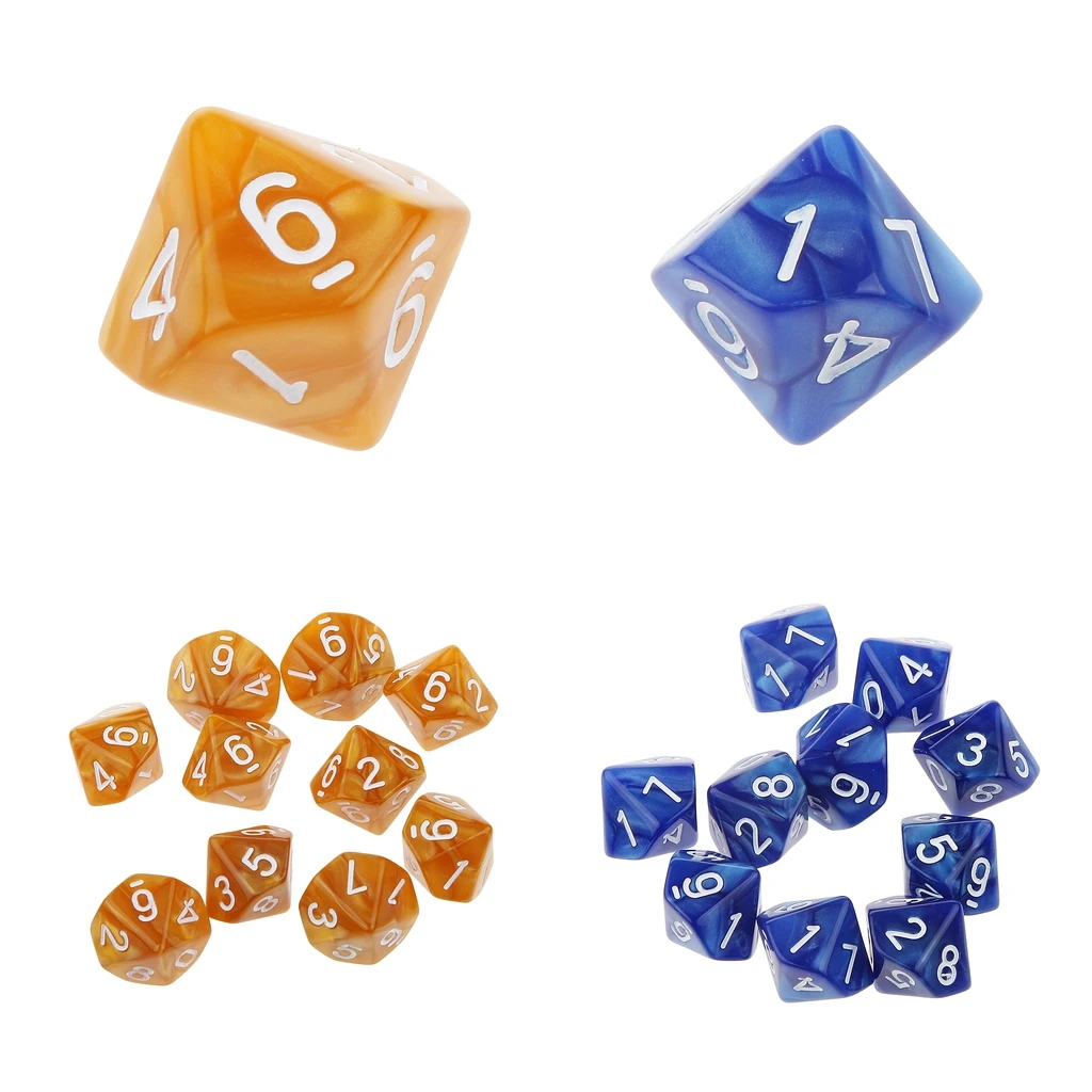 Package Of 20 Dice D10 Digital Dice Acrylic Dice For Board Games MTG TRPG