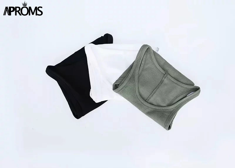Aproms/однотонная Базовая Трикотажная майка в рубчик, женская летняя Винтажная Майка без рукавов 90 s, крутая уличная одежда для девочек, зеленые мягкие футболки