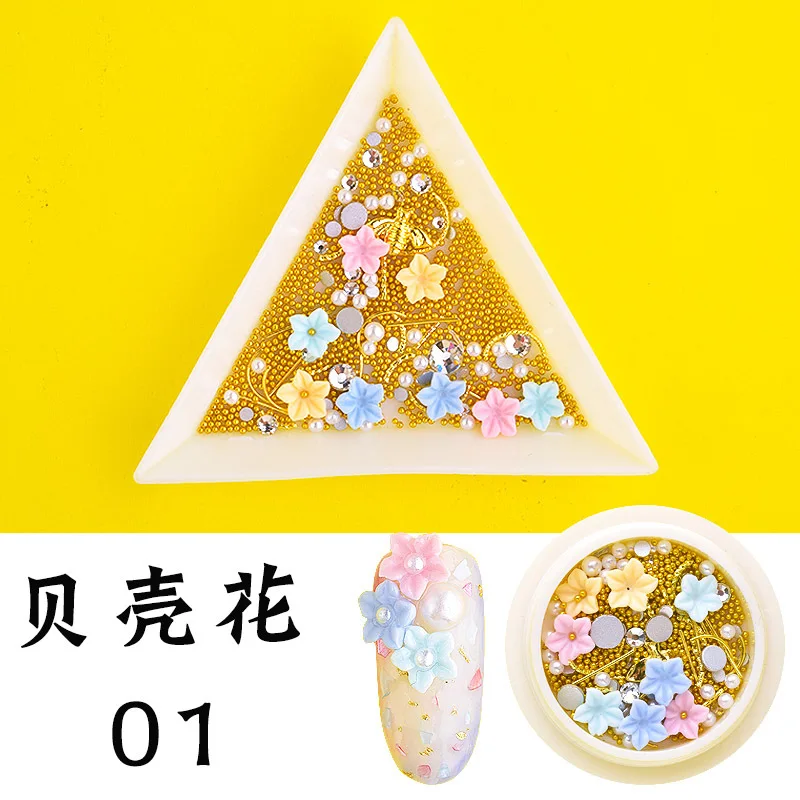 1 Box 3D Nail Art Decoration DIY Nail Decorating Accessories Metal Mixed Shapes Geometry Golden DIY Nail Art Tools,HJJHHJ - Цвет: 01