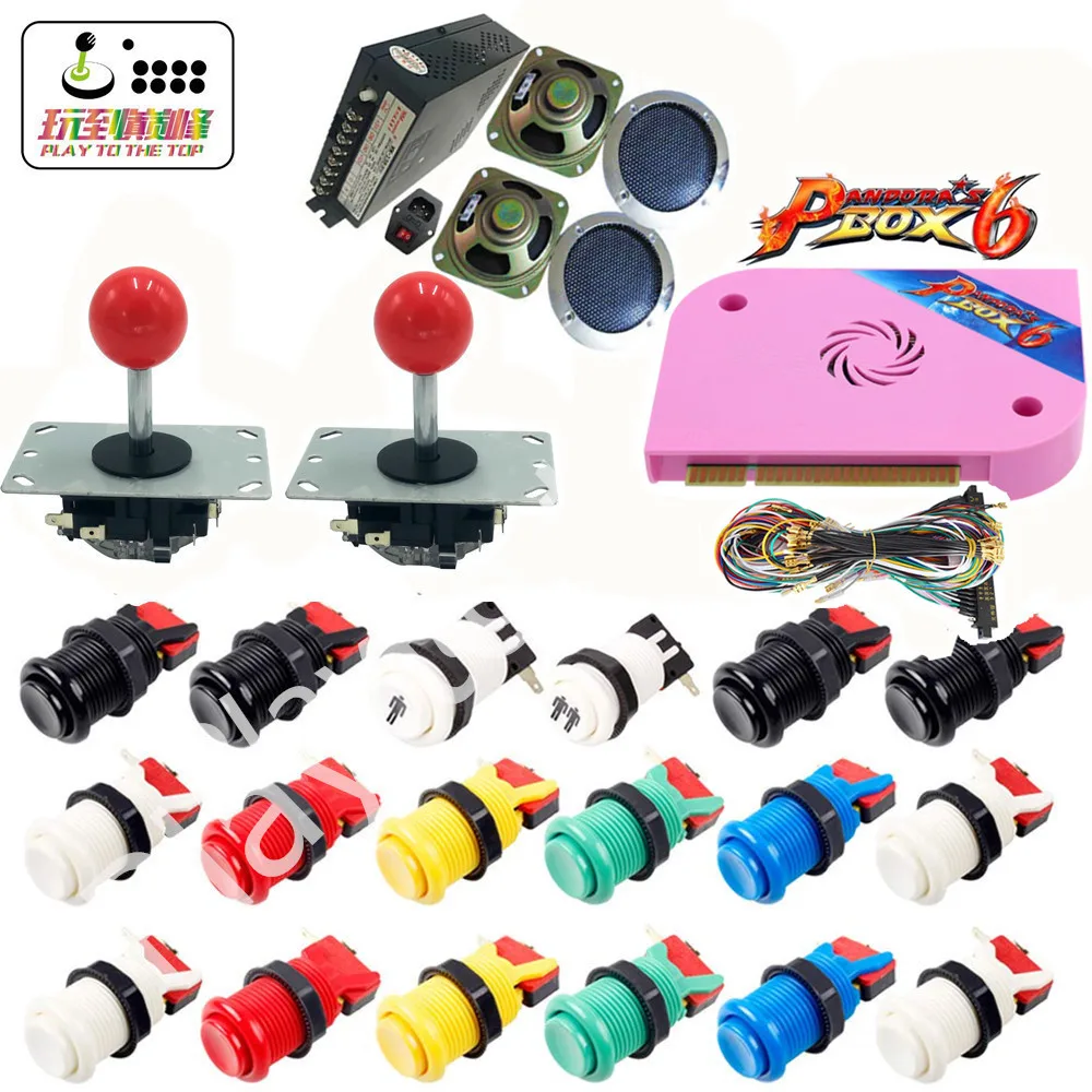 Новая аркадная игра DIY kit Pandora Box 6 модульная доска JAMMA 1300 в 1 с блоком питания джойстик светодиодная кнопка для видеоигр блок для игрового автомата