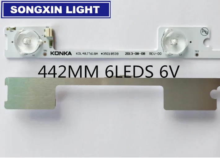 1 шт. светодиодные полосы Бар подсветка для KONKA KDL48JT618A KDL48SS618U 35018539 35018540 6 светодиодный свет(6 в) 442 мм