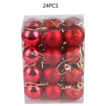 

24Pcs Christmas Ball 3Cm/4Cm/6Cm Barrel Color Ball Plastic Plating Ball Christmas Tree Decorations Christmas Supplies
