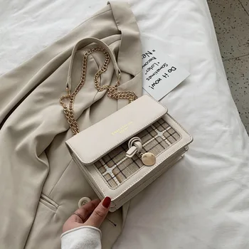 

Plaid Small Hand Bags for Women 2020 Fashion Vintage Travel Crossbody Bag Lady Flap Pu Leather Messenger Shoulder Bag Bolso Sac