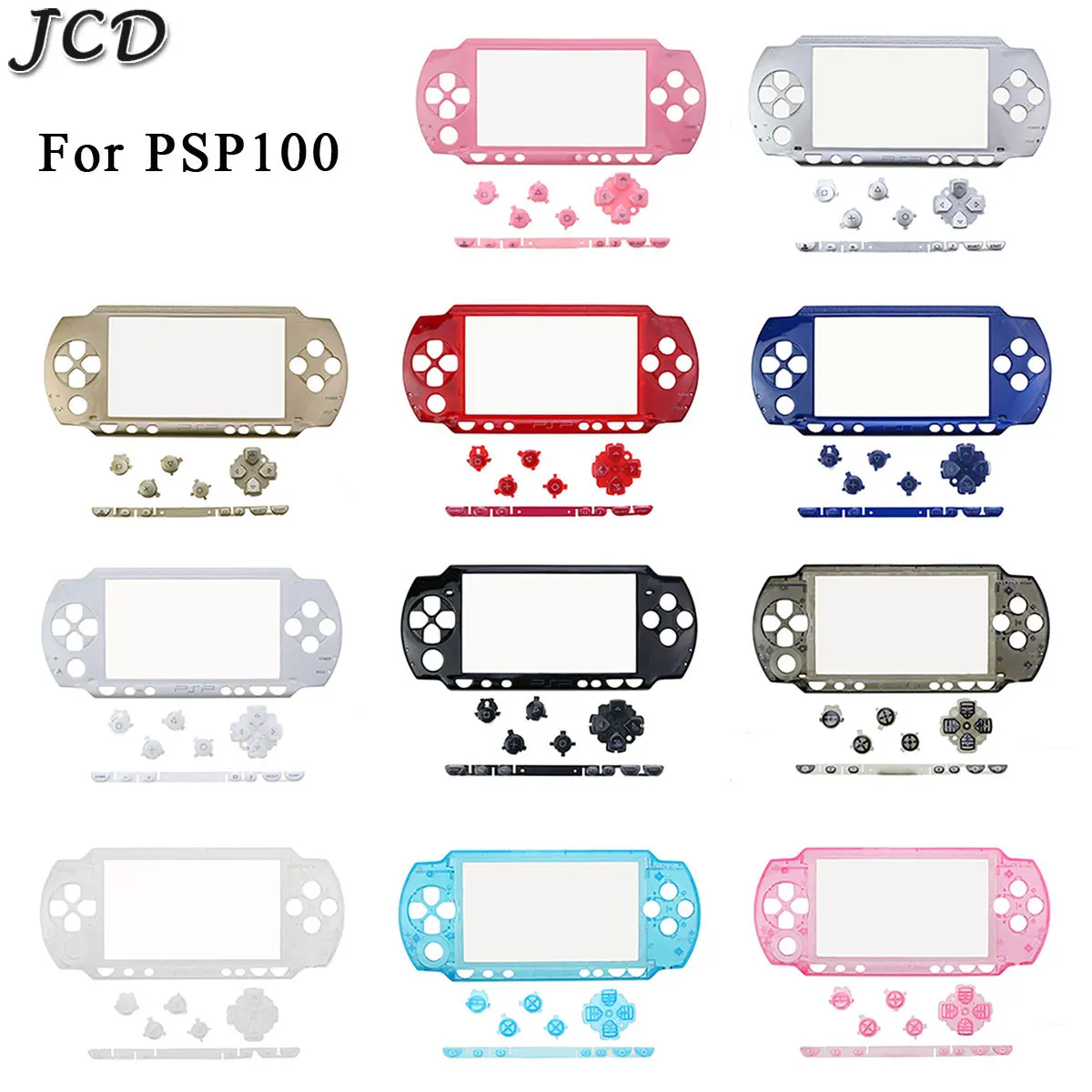 

JCD Repair Front Faceplate Case Cover Housing Shell and Switch L R ABXY Buttons Kit for Sony PSP 1000 PSP1000