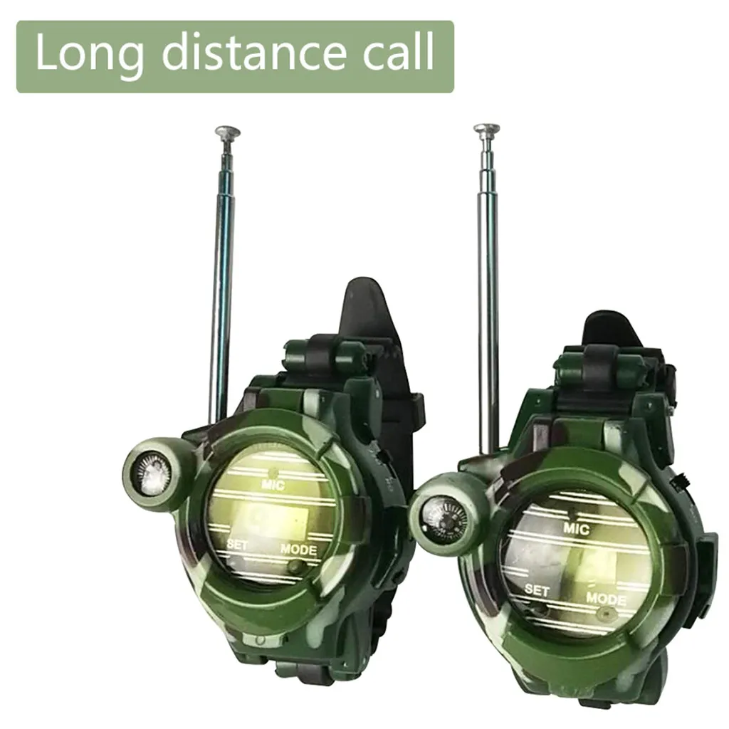 Walkie Talkies para niños dos mucho reloj con cordillera transceptor de Radio 7 en 1 niño juegos interactivos de cumpleaños Jouet