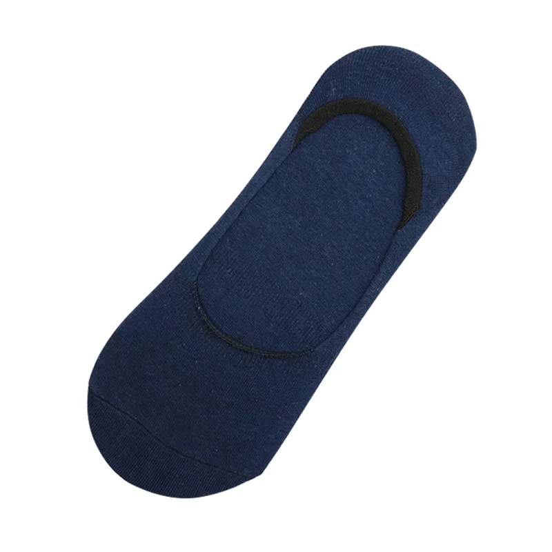 MUXNSARYU 3 пара/лот модные счастливые мужские носки-башмачки лето осень Нескользящие силиконовые невидимые хлопковые носки мужские короткие носки - Цвет: Тёмно-синий