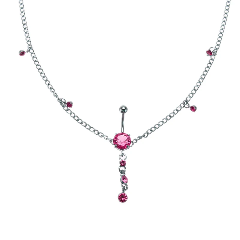 Синее циркониевое сексуальное кольцо для живота предотвращающее аллергию