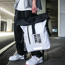 

Fashion Men's Backpack Large Capacity Men Trend Backpack for School Teenagers Safety Reflective Design At Night Travel Backpacks