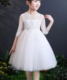 Длинное платье с цветочным узором для девочек на свадьбу, vestidos de primera comunion, детское платье для первого причастия, Пышное Бальное Платье для девочек - Цвет: 3