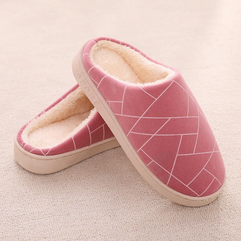 

2019 New Products Autumn & Winter Cotton Slippers Warm Thick Geometry Cotton Slippers Anti-slip Home Indoor Slippers