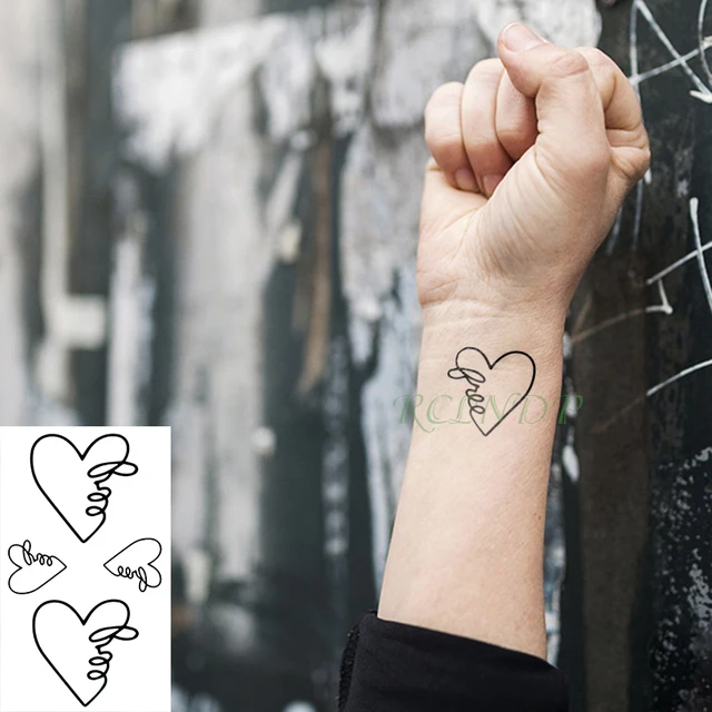 Tatuagem temporária à prova dwaterproof água adesivos de bloqueio do  coração anjo bonito bruxa cruz suco tatuagem adesivos na moda legal falsa  tatuagem para mulher - AliExpress