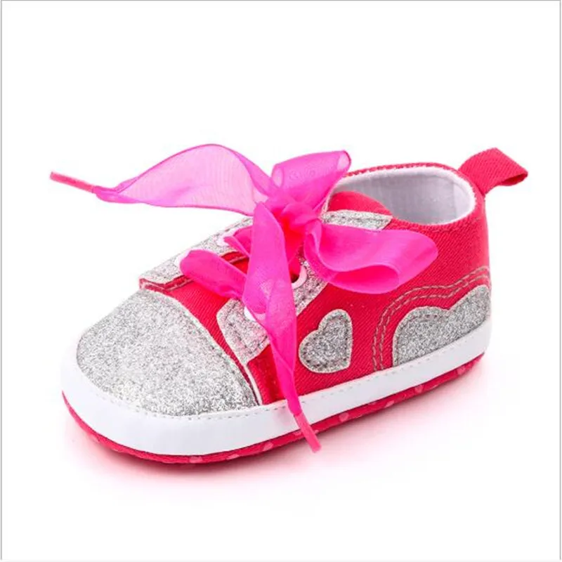 New Baby Shoes Fashion Girls Casual Shoes Soft Bottom Non-slip First Walkers Kids Infants Shoes Sneakers - Color: rose