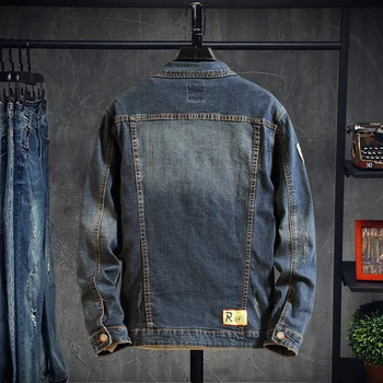 

2020New Top Quality Denim Jackets Men Cowboy Slim Fit Bomber Jacket Men's Jean Jacket Hip Hop Print Coats