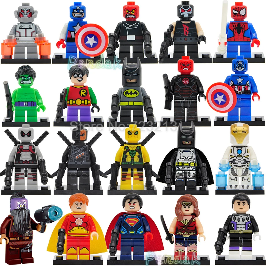 

M Super Hero Deathstroke Figure X FORCE Deadpool Batman Hyperion Cosmic Boy Building Blocks Model Bricks Toys Legoing