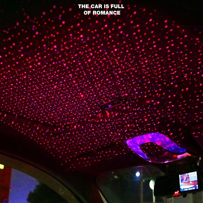 Atmosfera do Carro Lâmpada de Projeção Telhado do Carro Estrelado Lâmpada Dupla Cor Decoração Estrela Teto Ambiente Luz Usb Céu Mod. 285253 4 Atmosfera do carro luz usb céu estrelado