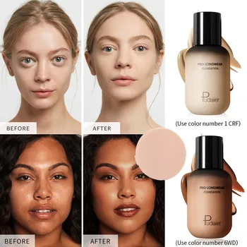 

Concealer Face Eye Matte Makeup Foundation Liquid+Puff Block Defect Cream Professional Concealing Tonal Base long-lasting 40ml