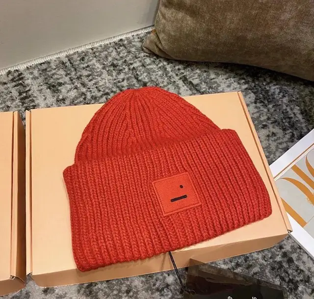 AC Studios Smiling face Beanie Skull Caps knitted Cashmere Eye Warm Couple Lovers Acne Hats Tide Street Hip-hop Wool Cap Adult 18