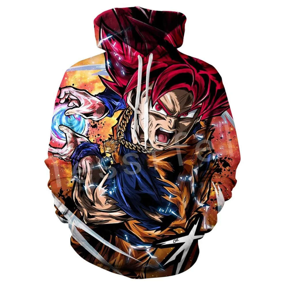 Hoodies Tessffel Горячая Аниме Драконий жемчуг Супер Saiyan GOKU Dragon Ball Z GOKU костюм с детскими рисунками 3dprint пуловер для девочек и мальчиков с застежкой-молнией и худи и куртки/куртка Для мужчин Для женщин S-5 - Цвет: Hoodies