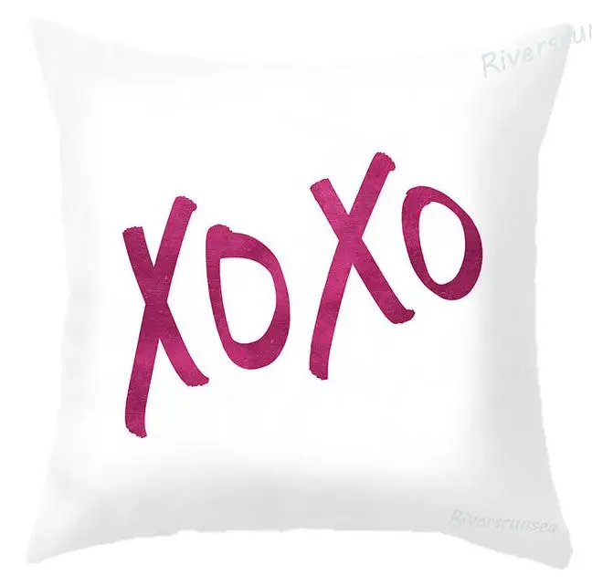 Modern Style Simple Pink Pillow Watercolor House Crane Flower Printed Plush Cushion Geometric English Nordic Cushions For Chair - Цвет: A18