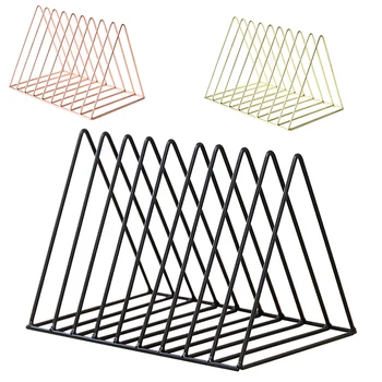 

Bookshelf iron Geometry Newspapers and azines Storage Rack Home Decor Shelf