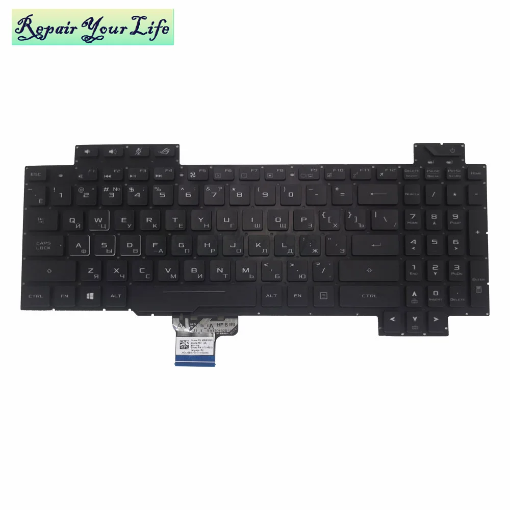 Teclado Retroiluminado Rgb ru Teclado para Asus Rog Strix Gl703 Gl703gs Gl703gs Gl703gm Luz de Fundo em Cores da Rússia Novo V170 bm 1 - Imagem 5
