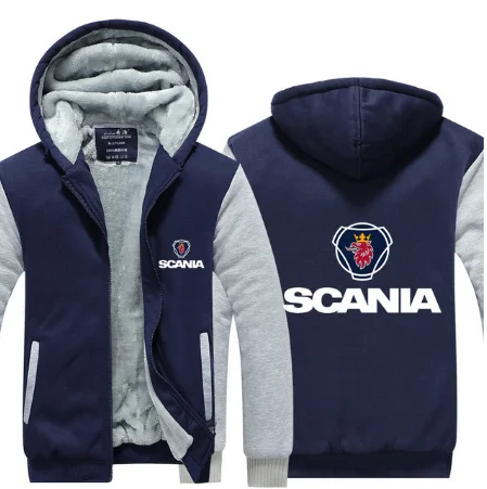 Зимняя Толстая куртка с капюшоном толстовка с капюшоном на молнии Scania стильная повседневная утепленная куртка на молнии S-5XL a c - Цвет: 4