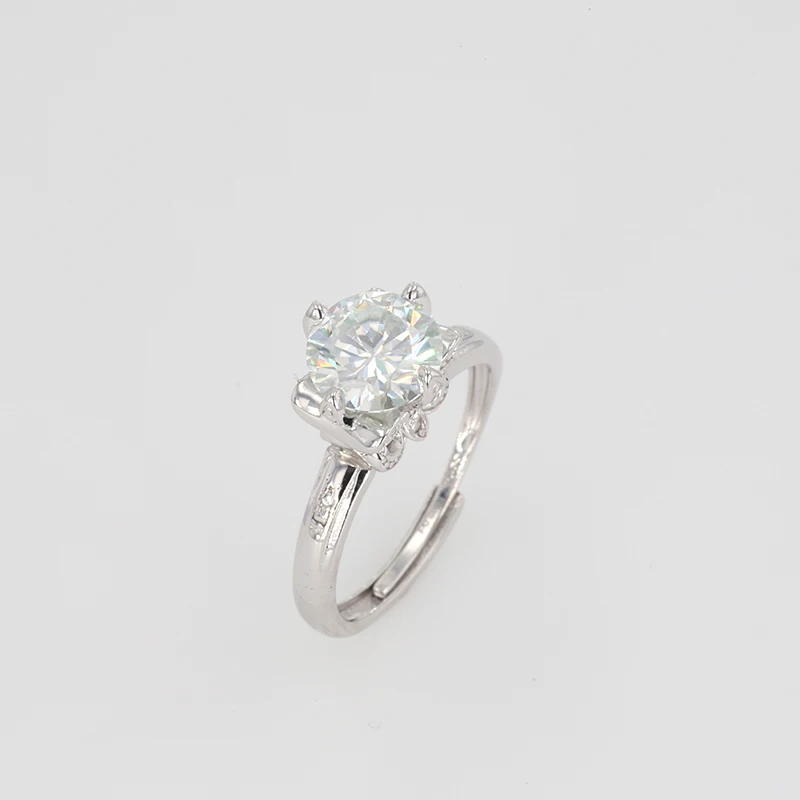 Starszuan Best Price GH Color 925 Sterling Silver Moissanite Fashion Ring Resizable Moissanite Ring For Party