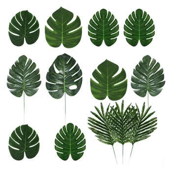 

50PCS Imitation Leaf Fake Green Plants Greenery Leaves Party Decoration for Beach Themed Party