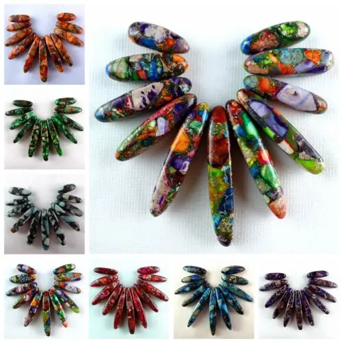 Оптовая продажа 11 шт. смешанный цвет морской осадочный нефритовый и Пирит Кулон