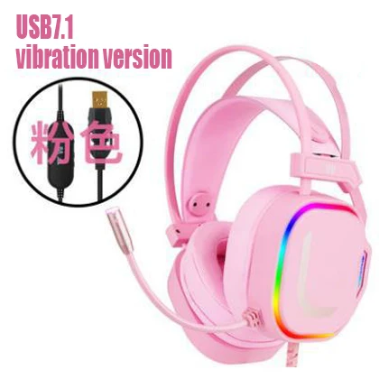 Gaming Headsets USB Wired headphones PC PS4 Headsets Surround Sound RGB light HD Microphone Gaming Overear Laptop Tablet Gamer