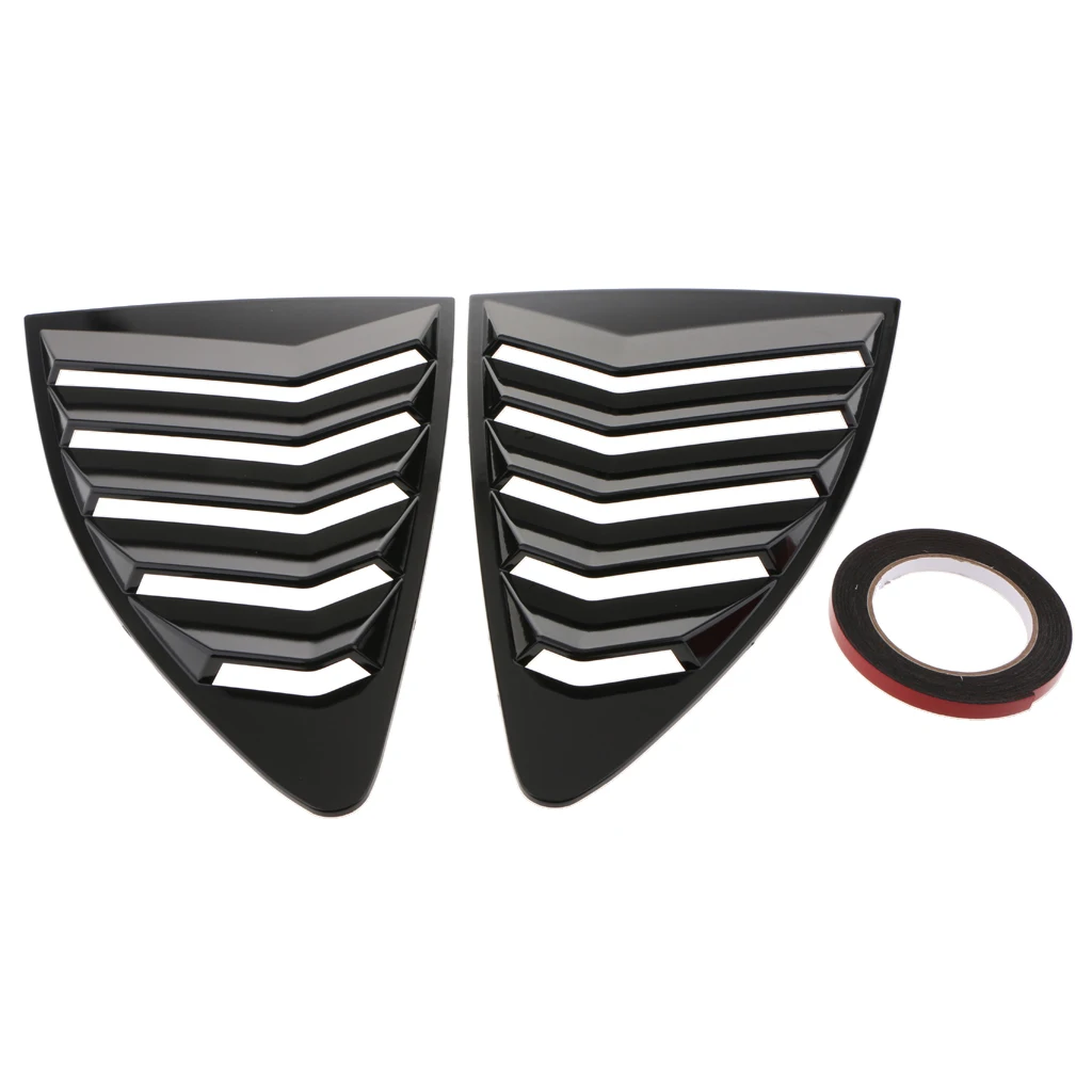 Glossy Black 2x ABS Авто декоративный Впускной Совок турбо капот вентиляционная Крышка Капота - Color: Glossy Black