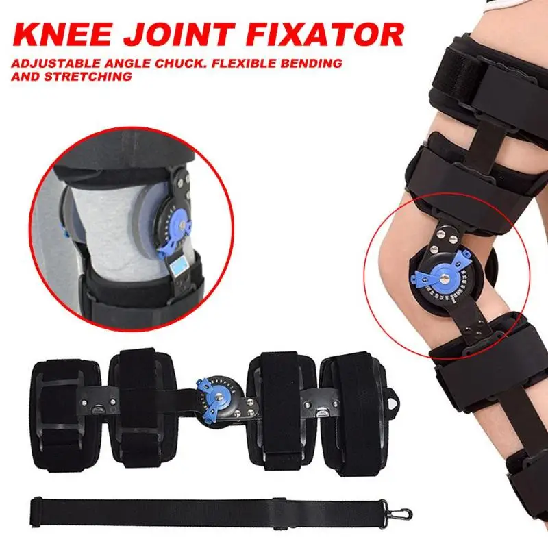 

Adjustable Knee Joint Fixator Wrap Around Hinged Knee Brace Support Bracket Fitness Sports Safety Equitments 2019