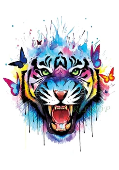 

Waterproof Temporary Tattoo Sticker Tiger Butterfly fake tatto flash tatoo tatouage temporaire big size for women men girl