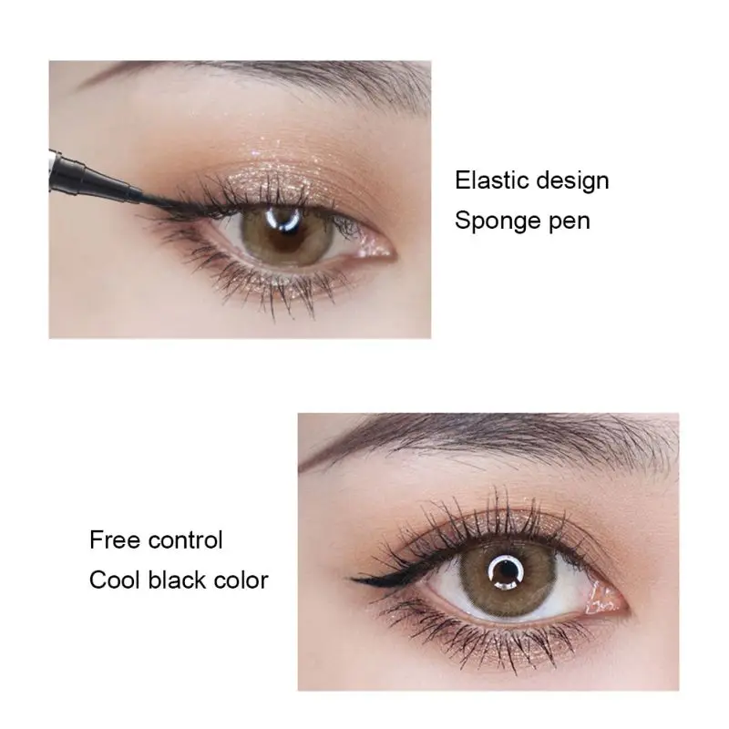 Deep Black Eyeliner Waterproof Non-dizzy Dyeing Long Lasting Quick Dry Smooth lines Lasting non-decolorizationLiquid Eyeliner