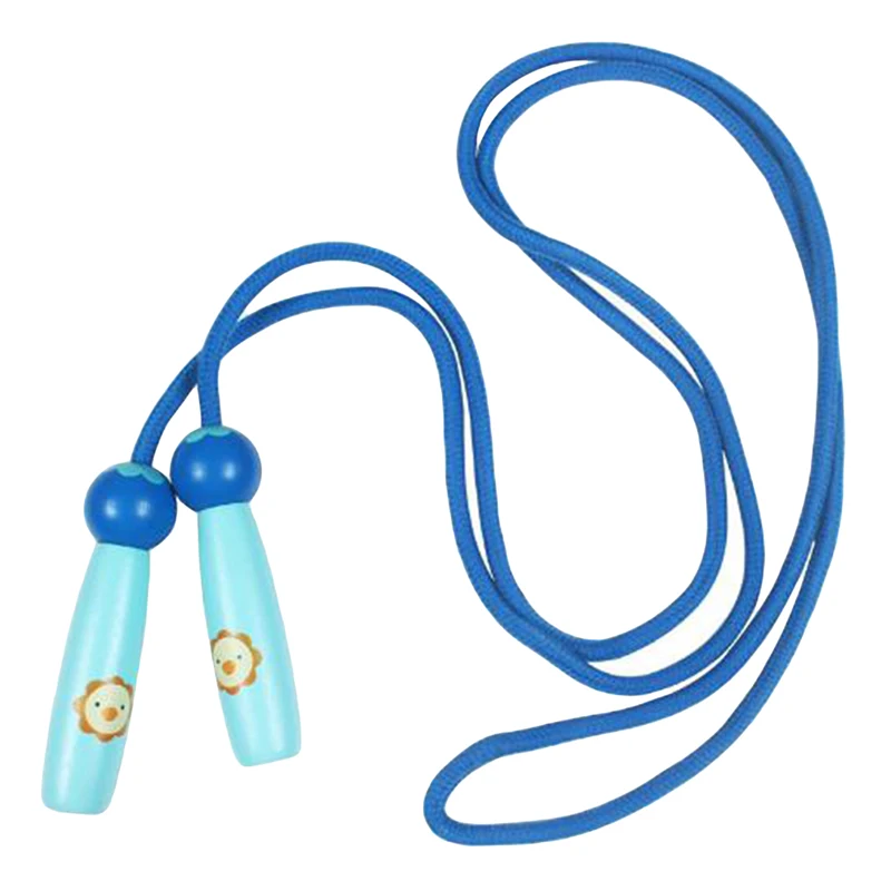 blue Длина 200 см, деревянная ручка, детская скакалка, Скакалка для занятий спортом, игрушка для прыжков, Подарочная игрушка с деревянной ручкой - Цвет: blue
