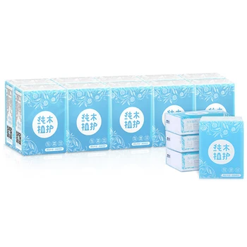 

10 Pack Portable Pocket Tissue 3-ply thickened Wood Pulp Travel Paper Tissue 8 Sheets for travel office restaurants hotel