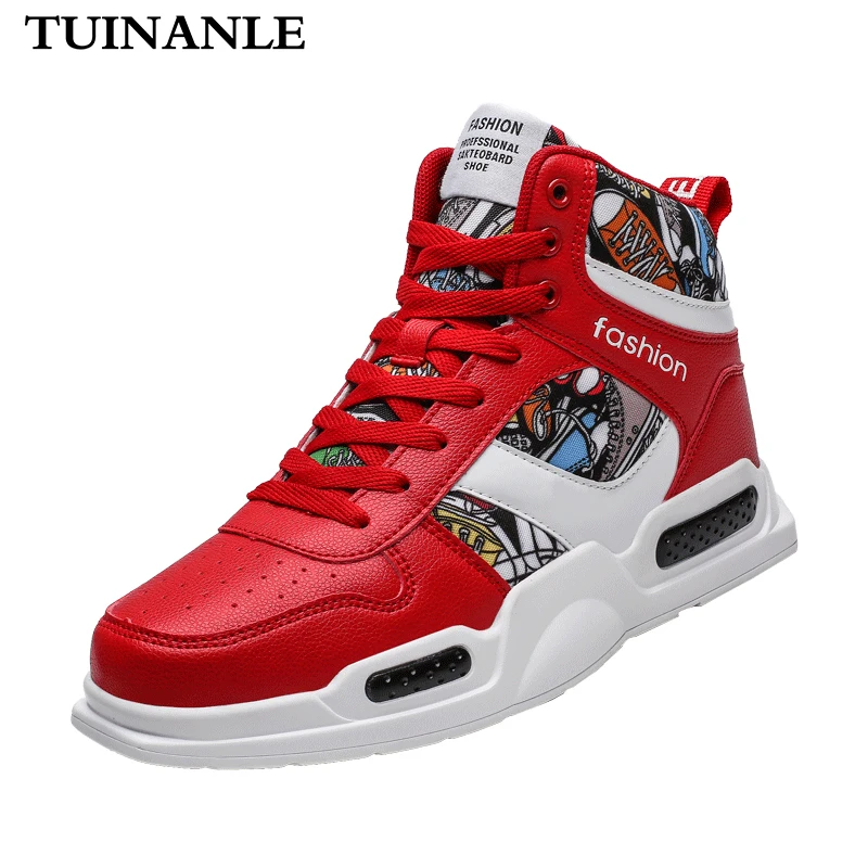 

TUINANLE Graffiti Womens Shoes 2020 New Fashion Unisex White Comfortable Breathable Lover Shoes Women Shoes Chaussure Homme