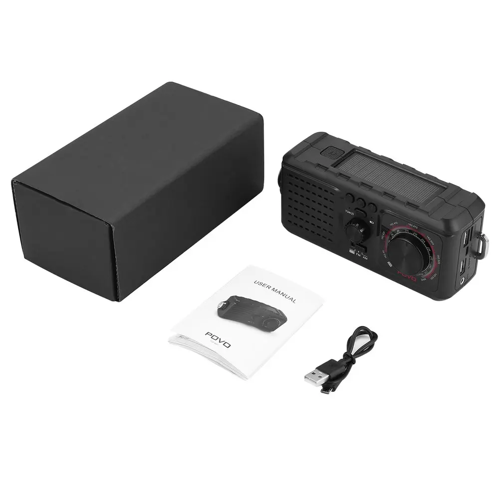 

Solar Crank NOAA Weather Radio For Emergency with AM/FM Flashlight Reading Lamp And 2000mAh Power Bank