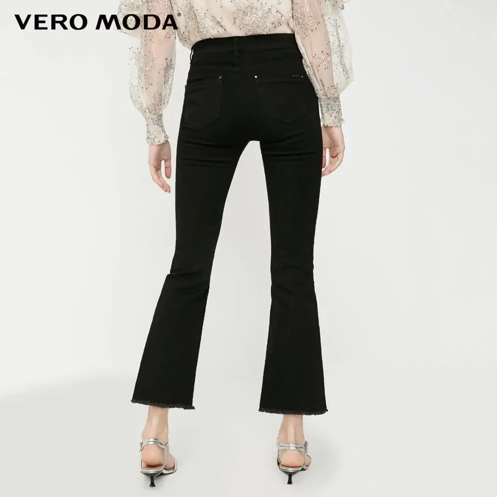 Vero Moda женские слегка расклешенные джинсы с завышенной талией и эффектом потертости | 319161511