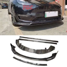 

High Quality Real Carbon Fiber Front Bumper Lip Spoiler Trunk Diffuser Side Body Skirt Cover For Tesla Model Y